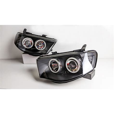 Black Ultra Led Angel Eyes Projector Headlights For