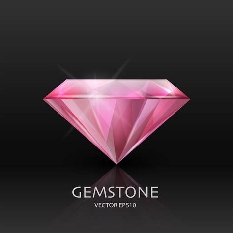 Banner De Vector Con D Realista Rosa Transparente Piedra Preciosa