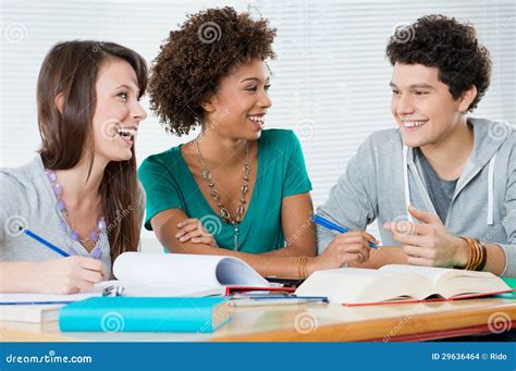 Group Of Friends Studying Together Stock Photo Image Of American