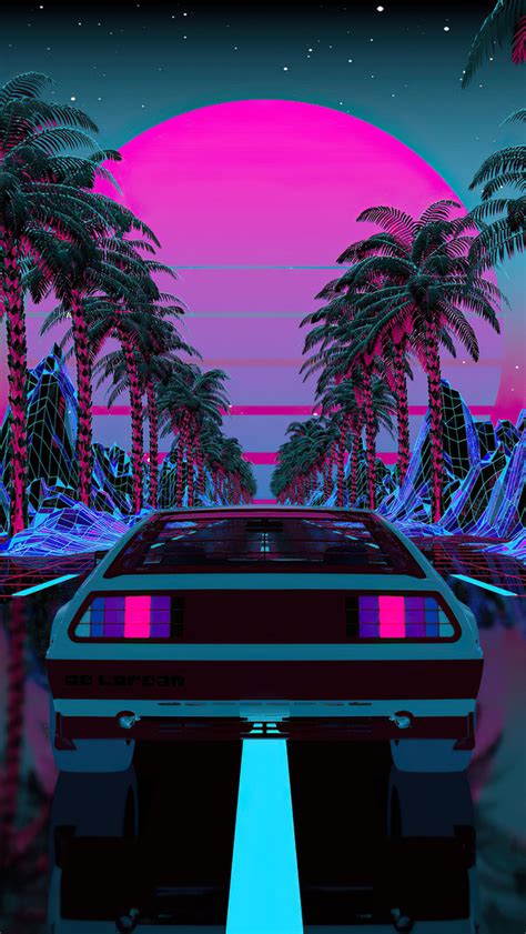 640x1136 Delorean Outrun 4k Iphone 55c5sse Ipod Touch Hd 4k Wallpapersimagesbackgrounds