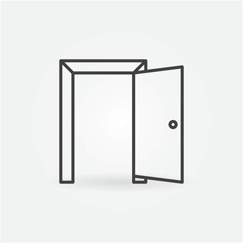 Opened Door vector thin line concept icon or symbol 13089607 Vector Art