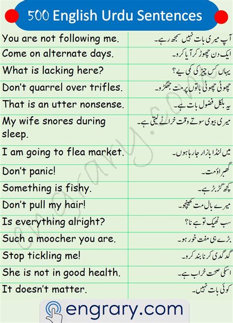 100 English Sentences Used In Daily Life With Urdu