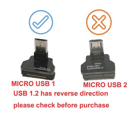 Flat Slim Thin Micro Usb Angled 90 Degree To Standard Usb A For Sync And Charging Permanent