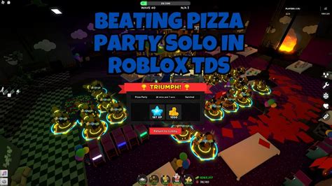 Beating Pizza Party Solo In Roblox Tds YouTube