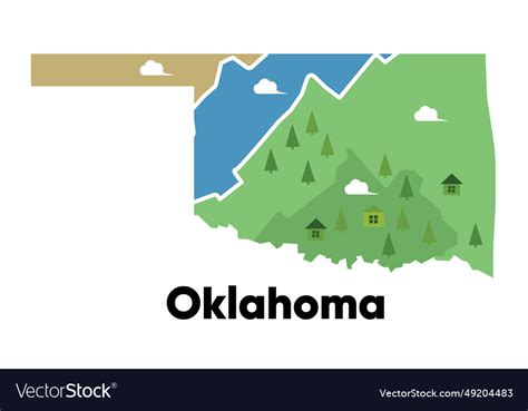 Oklahoma shape united states america green Vector Image