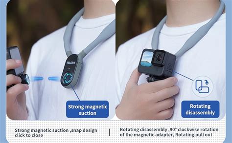 Amazon Telesin Magnetic Neck Mount Kit With Phone Clip Vertical