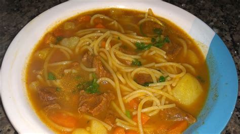 Sopa De Macarr O Legumes E Carne Youtube