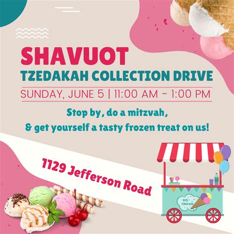 Shavuot Tzedakah Collection Drive TE GSO Connection