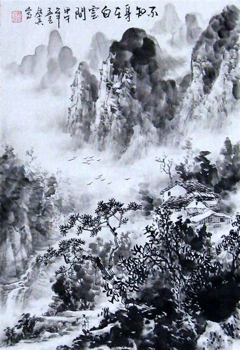 Chinese Mountains Painting 1061054, 46cm x 68cm(18〃 x 27〃)