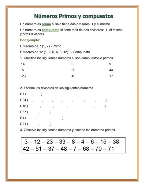 Ejemplos De Numeros Primos