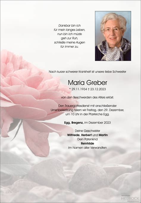 Greber Maria Bestattung Helbock