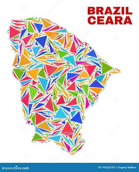 Ceara State Map Mosaic Of Color Triangles Stock Vector Illustration