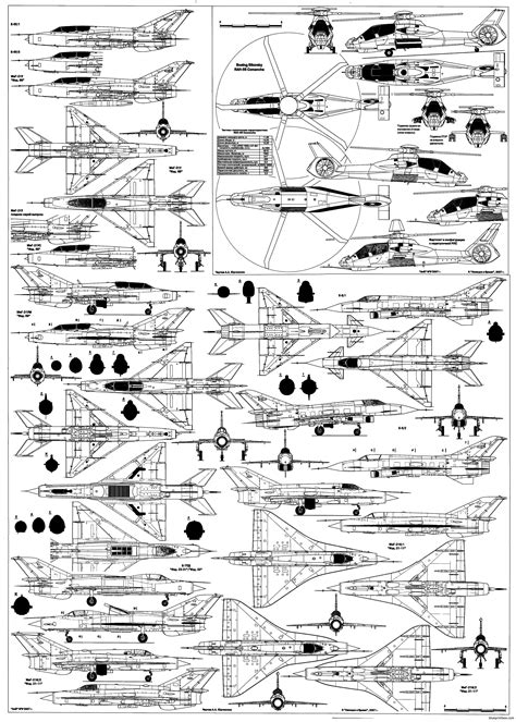 Mikoyan Gurevich Mig 21 Vairations BlueprintBox Free Plans And