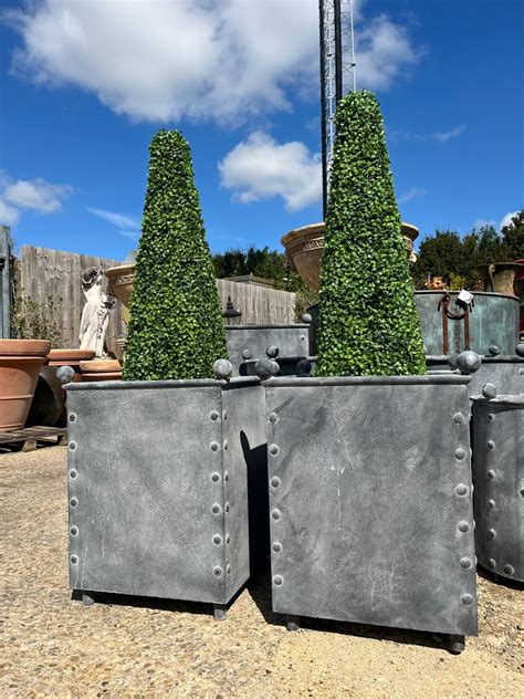 Galvanised Planter Zinc Planters Etsy Uk