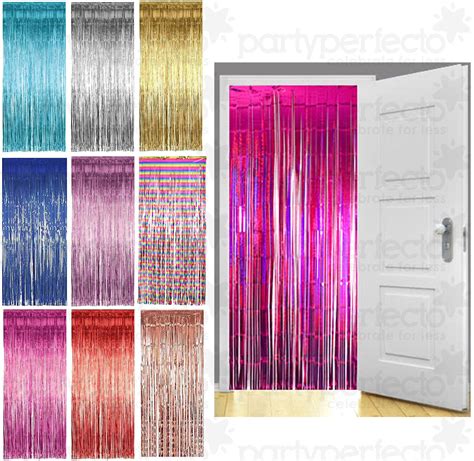 Metallic Foil Door Curtain Fringe Shimmer Wedding Birthday Party