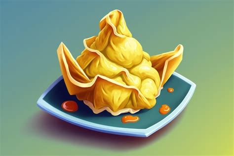 Premium Ai Image Deep Fried Wonton