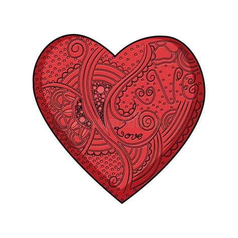 Isolated Vintage Heart Shape Icon Valentine Day Symbol Stock Vector