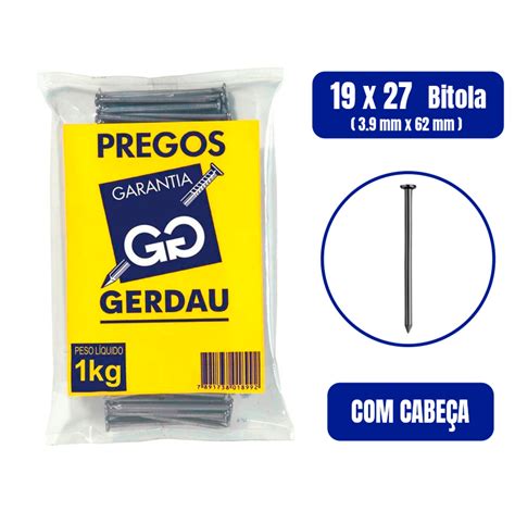 Prego Com Cabeça 19 X 27 1kg Gerdau