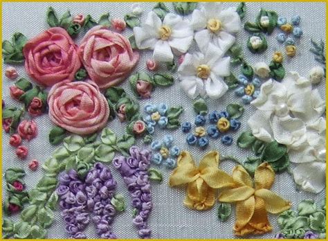 PDF Garland Of Silk Ribbon Flowers Pattern For Silk Ribbon