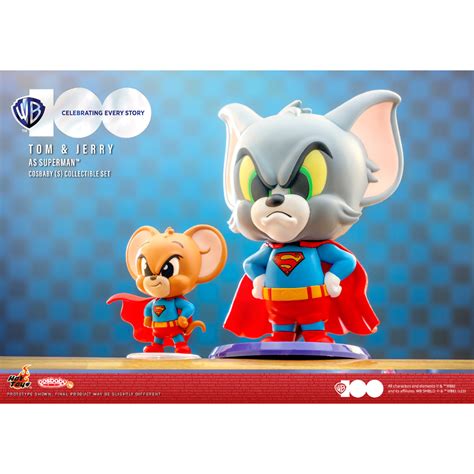 Hot Toys ฟกเกอร ของสะสม COSB Tom Jerry as Superman Cosbaby S Collectible Set