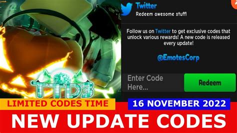 TTD3 UPDATE CODES GET STURDY 11 FREE TOKEN IN CODES TTD 3 ROBLOX