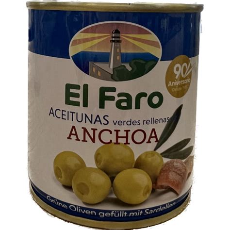 Aceitunas Verdes Rellenas De Anchoa El Faro Gr