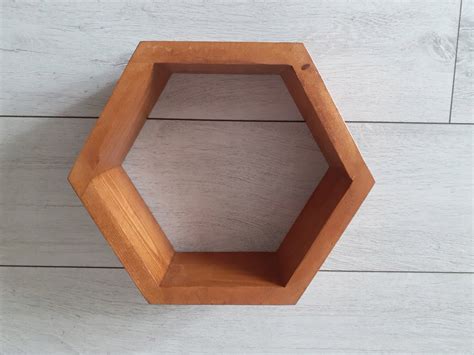 DREWNIANA PÓŁKA PLASTER MIODU HEXAGON DĄB NATURAL 123 Cena Opinie