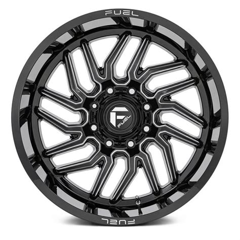 Fuel D807 Hurricane Gloss Black Milled Powerhouse Wheels And Tires