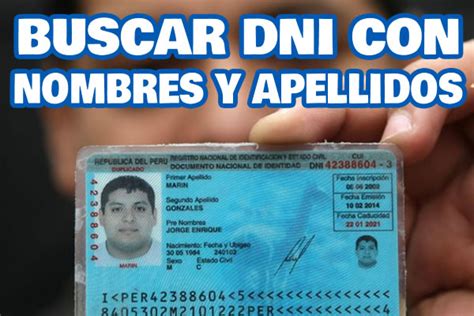 Buscar DNI con nombres y apellidos DNI Perú DNIPERU