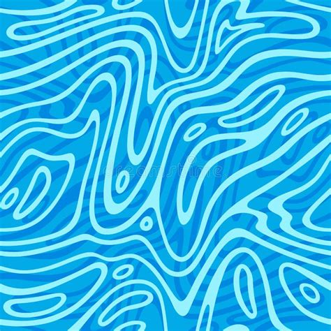 Vector Ripple Water Surface Blue Seamless Pattern Sea Texture