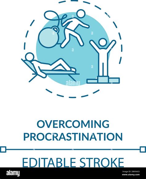 Overcoming Procrastination Concept Icon Stock Vector Image And Art Alamy