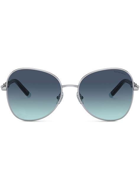 Tiffany And Co Eyewear Oversized Round Frame Sunglasses Farfetch