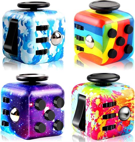 4 Pack Fidget Cube Fidget Toys Stress And Anxiety Relief Toys Fidget Toy Cube