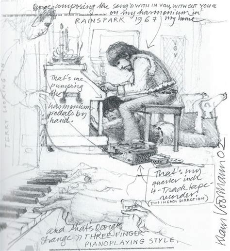 Klaus Voormanns Drawing Of George Composing Within You Without You