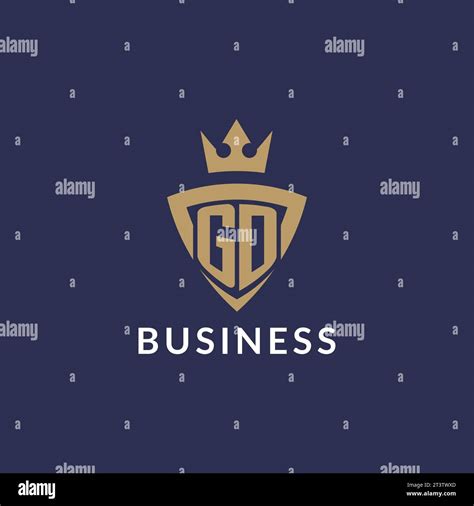 Gd Logo With Shield And Crown Monogram Initial Logo Style Vector File