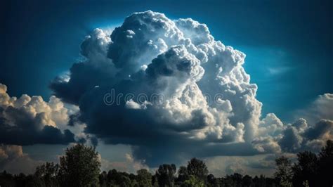 A Fluffy White Cloud Against A Blue Sky With A Hint Of Sunlight Peeking