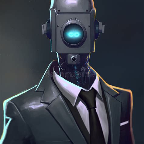 Ai Robot Headshot Wearing Business Attire Ai Generated Stock