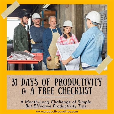 Days Of Productivity Tips Free Checklist Productive And Free