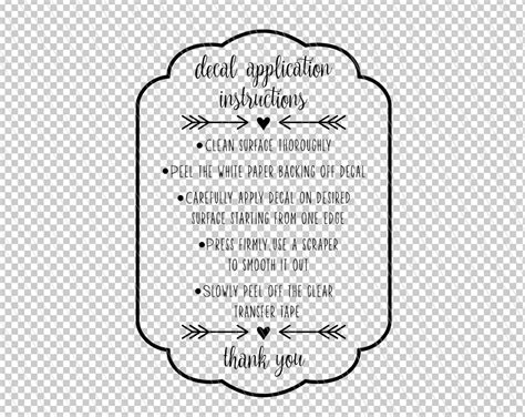 Decal Application Instructions Svg Care Card Svg Decal Etsy India