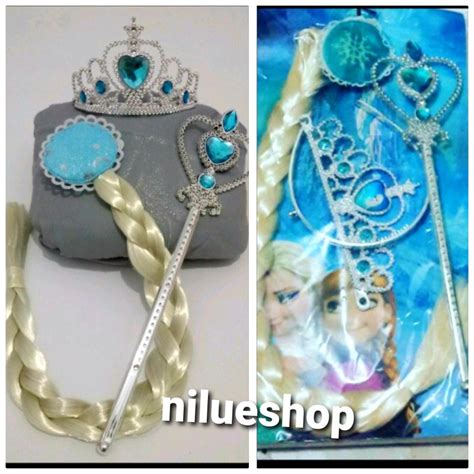 Jual Aksesoris Elsa Frozen Rambut Mahkota Dan Tongkat Rambut Elsa