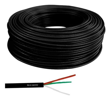 Cable Cordón Eléctrico 3x2 5 Mm2 Negro R 200 Mts Sec Cuotas sin interés