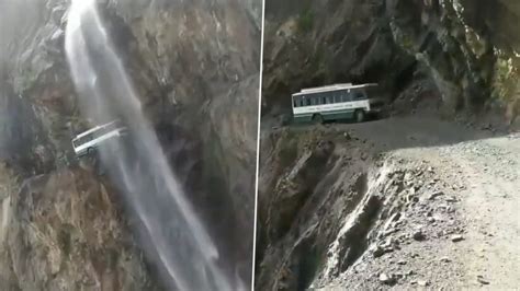 Thrilling Ride Hrtc Bus Travels Along Risky And Slippery Chamba To