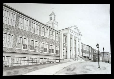 Pencil Drawing Of Bedford High School Bedford Pa Bedford High