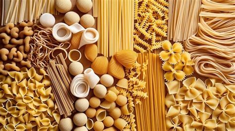 Premium PSD Variety Of Types And Shapes Of Dry Italian Pasta