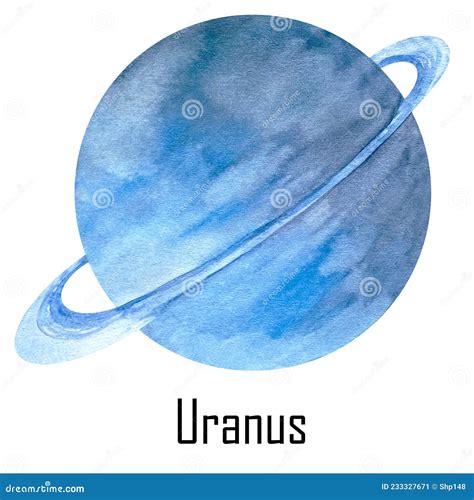 Watercolor Planet Uranus Isolated on White. Uranus Illustration Stock ...