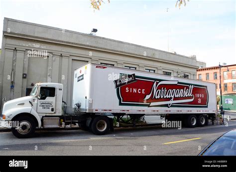 Narragansett Lager Truck Lorry Delivering Goods Brooklyn Park Slope