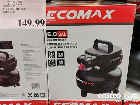 1715175 ECOMAX AIR COMPRESSOR 1 5hp 6gal 149 99 Costco East Fan Blog