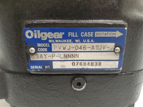 Guaranteed Oilgear Piston Pump Pvwj A Uv Lsay P Lnnnn Ebay