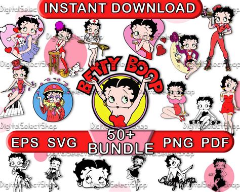 Betty Boop Svg Package Bundle Layered Svg Png Pdf Eps Files For