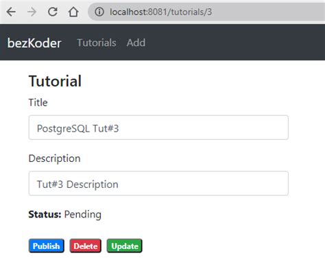 Angular Spring Boot Postgresql Build Crud Example Bezkoder